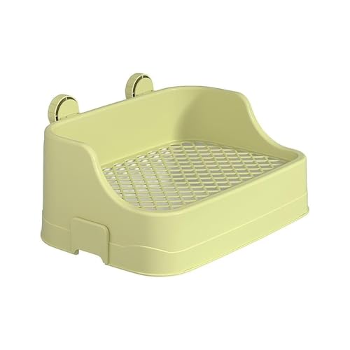 Kaninchentoilette mit Käfig-befestigten Schnallen, 2-stöckig, leicht zu reinigende Schale für Meerschweinchen/Chinchillas, spritzwassergeschützter Kunststoff-Topf (grün) von cocoontail