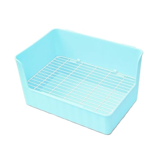 Kaninchentoilette mit Käfig-befestigten Schnallen, 2-stöckiges herausnehmbares Tablett für Chinchillas/Frettchen, spritzwassergeschützt, Blau von cocoontail