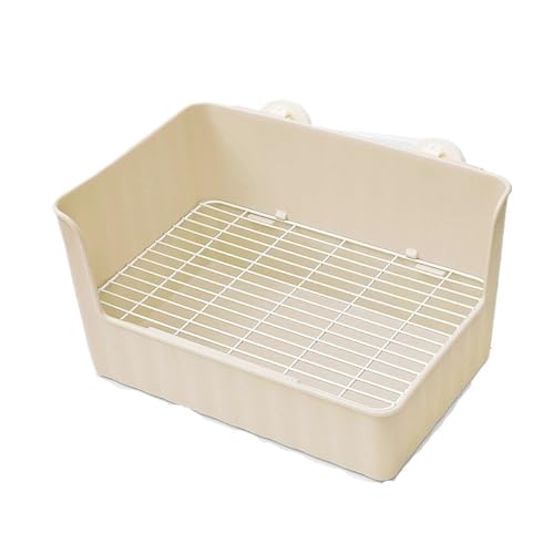 Kaninchentoilette mit Käfig-befestigten Schnallen, 2-stöckiges herausnehmbares Tablett für Chinchillas/Frettchen, spritzwassergeschützt, Braun von cocoontail