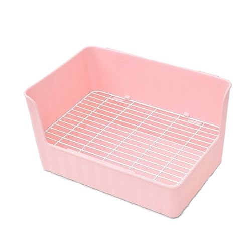 Kaninchentoilette mit Käfig-befestigten Schnallen, 2-stöckiges herausnehmbares Tablett für Chinchillas/Frettchen, spritzwassergeschützt, Rosa Kaninchentoilette mit Käfig-befestigten Schnallen, 2-stöckiges herausnehmbares Tablett für Chinchillas/Frettchen, spritzwassergeschützt, Rosa von cocoontail