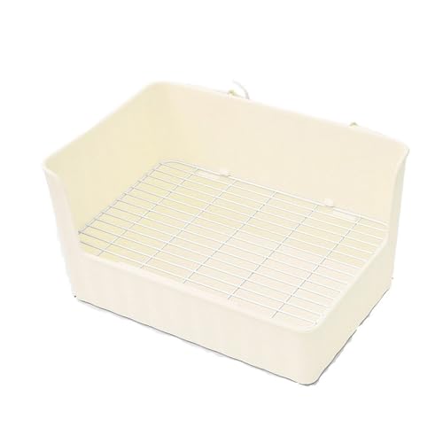Kaninchentoilette mit Käfig-befestigten Schnallen, 2-stöckiges herausnehmbares Tablett für Chinchillas/Frettchen, spritzwassergeschützt, Weiß von cocoontail