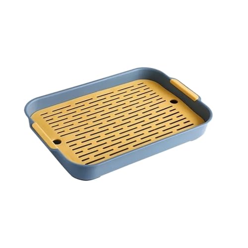 Kaninchentoilette mit abnehmbarem Gitter, 2-stöckiges ABS-Kunststoff-Töpfchen für Meerschweinchen/Frettchen/Chinchillas, Eck-montierte Haustier-Toilettenablage (groß, blau) von cocoontail
