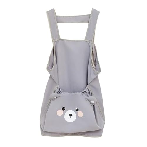 Katzen-Kuschelschürze mit atmungsaktiver Tasche, tragbare Haustier-Tragetasche für Outdoor-Wandern, 50 x 32 cm, Anti-Haarausfall-Twill (grau) von cocoontail