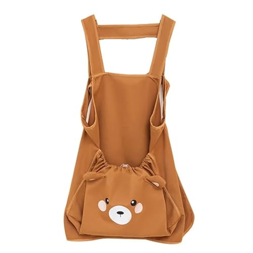 Katzen-Kuschelschürze mit atmungsaktiver Tasche, tragbare Tragetasche für Outdoor-Wandern, 50 x 32 cm, Anti-Haarausfall-Twill (braun) von cocoontail