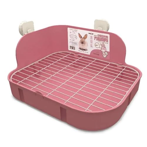 Kleine Haustier-Toilette, Töpfchentrainer, Kaninchenkäfig, Dekoration für Kleintiere, Reinigungszubehör, geeignet für Meerschweinchen (Rosa) von cocoontail