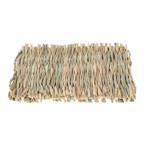 cocoontail 10er-Pack natürliches Heu-Haustiermatten-Set, handgewebtes Gras-Kaukissen und Käfigbett für Kaninchen/Hamster (10 Stück) von cocoontail