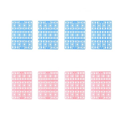 cocoontail Belüftete Matte für Kaninchenkäfig, mit Clips, 8 Stück, Kunststoff-Fußpolster für Meerschweinchen, Chinchillas, Hamster (4 x Rosa + 4 x Blau) von cocoontail