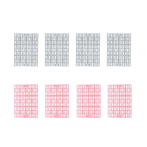 cocoontail Belüftete Matte für Kaninchenkäfig mit Clips, 8 Stück, Kunststoff-Fußpolster für Meerschweinchen/Chinchillas/Hamster (4 x Rosa + 4 x Weiß) von cocoontail