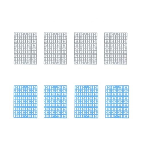 cocoontail Belüftete Matte für Kaninchenkäfig mit Clips, 8 Stück, Kunststoff-Fußpolster für Meerschweinchen/Chinchillas/Hamster (blau x 4 + weiß x 4) von cocoontail