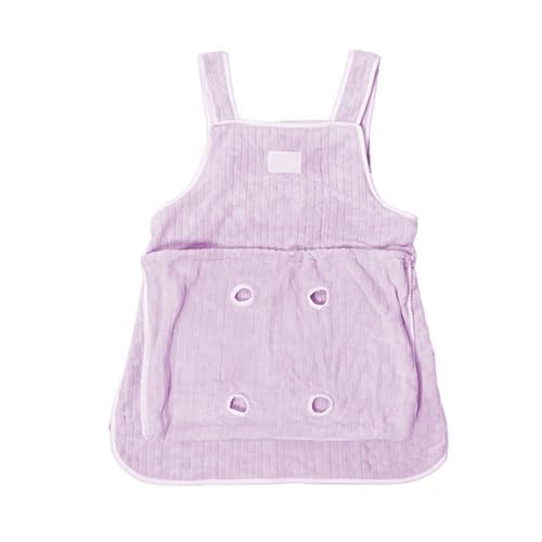 cocoontail Fellschürze für Katzen mit 4-Loch-Flanelltasche, kratzfeste Haustierschlinge zum Schneiden von Nägeln, Violett von cocoontail