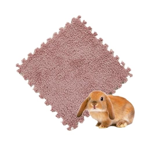 cocoontail Spleißbare Haustier-Käfigmatten, wasserdichte EVA- und Fleece-Bodenpolster für Kaninchen/Meerschweinchen (Schwarz/Rot, 20 Stück) von cocoontail