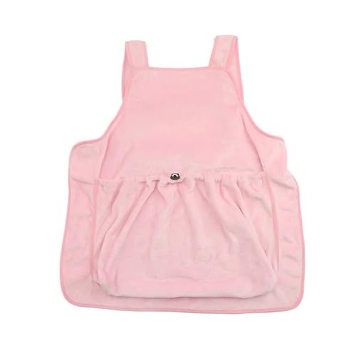 cocoontail Verstellbare Katzenschürze mit Kapuzentasche – Plüsch-Pflegekittel, fusselfreie Brusttasche für Katzen und kleine Hunde, Rosa von cocoontail