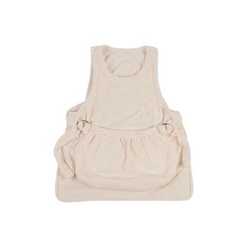 cocoontail Verstellbare Katzenschürze mit zwei Taschen, kratzfester Flanell-Haustierkittel, verschleißfeste Fellschürze für Katzenbesitzer, Weiß von cocoontail