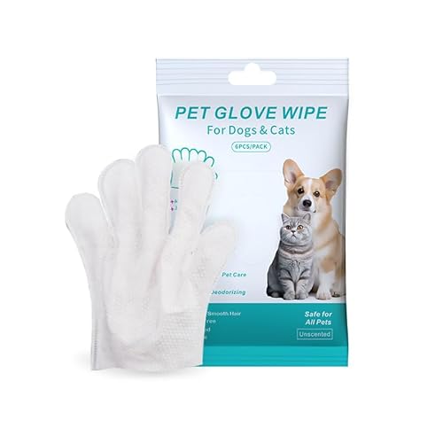 Haustierhandschuh, Reinigungstücher für Hund und Katze, Fellgesicht, Ohr, Auge, Pfoten, Reinigungstücher, Haustierwaschhandschuhe, Reinigungstücher für die tägliche Pflege und Reisen, kein Ausspülen, von coldchill