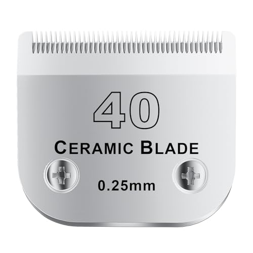 colorski 40# Abnehmbare Fellschere für Haustiere, Keramikklinge, kompatibel mit Andis-Größe 40, Schnittlänge 0,25 mm, kompatibel mit Andis/Wahl/Oster Hunde-Schermaschinen, 1 Stück von colorski