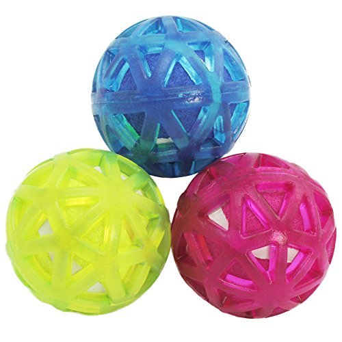 com-four® 3X Hundespielzeug - Hundeball zum Apportieren und Toben - Spielball für den Hund Ø 7,5 cm (03 Stück - Ball Gummi) von com-four
