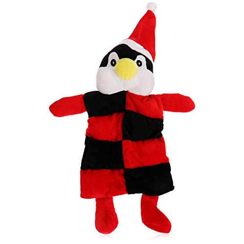 com-four® Hundespielzeug Pinguin - weiches Kauspielzeug - Quietschspielzeug-Puppe aus Plüsch - Heimtierbedarf Beißspielzeug - 9 Quietschstellen (1 Stück - Kleid - Pinguin) von com-four