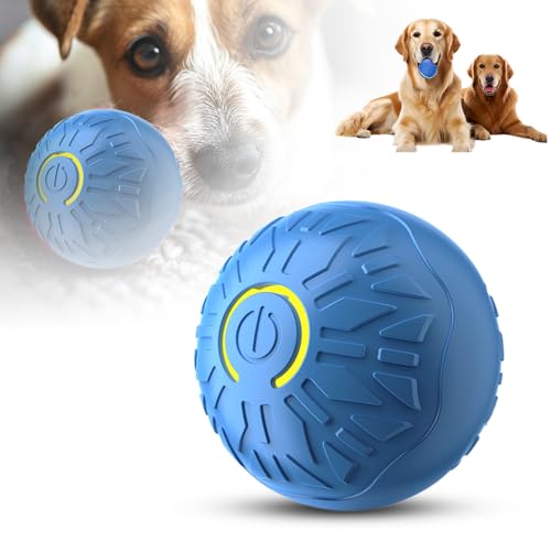 Hundeball, Interaktives Hundespielzeug Ball, Magic Ball Hund Intelligenzspielzeug für Hunde, Automatisch Rollender Hundeball für kleine mittlere große Hunde und Draußen Gegen (Blau 1P) von comenem