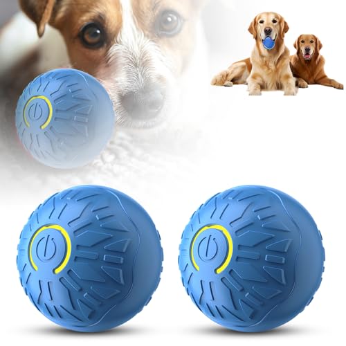 Hundeball, Interaktives Hundespielzeug Ball, Magic Ball Hund Intelligenzspielzeug für Hunde, Automatisch Rollender Hundeball für kleine mittlere große Hunde und Draußen Gegen (Blau 2P) von comenem