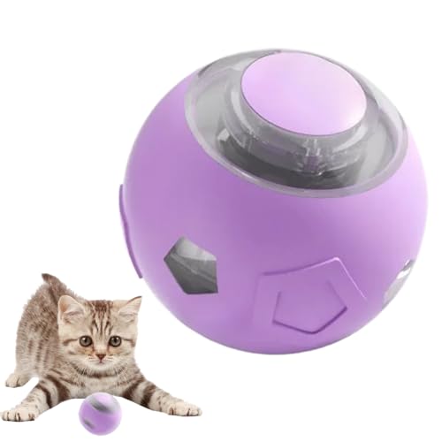 comenem Katzenspielzeug Ball mit LED Licht, Automatischer 360 Grad Rollbal Katzenspielzeug Elektrisch, Interaktives Spielzeug für Katzen Selbstbeschäftigung, Interaktiv, Intelligent, USB (Lila) von comenem