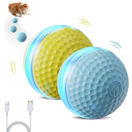 Interaktives Hundespielzeug Ball, 360° Rolling Interactive Dog Toys Dog Ball, 2025 Neu Intelligenzspielzeug für Hunde 2 Modi mit LED Interaktives Katzenspielzeug Selbstbeschäftigung Haustier (B+G) von comepew