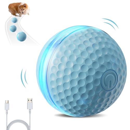 Interaktives Hundespielzeug Ball, 360° Rolling Interactive Dog Toys Dog Ball, 2025 Neu Intelligenzspielzeug für Hunde 2 Modi mit LED Interaktives Katzenspielzeug Selbstbeschäftigung Haustier (Blau) von comepew