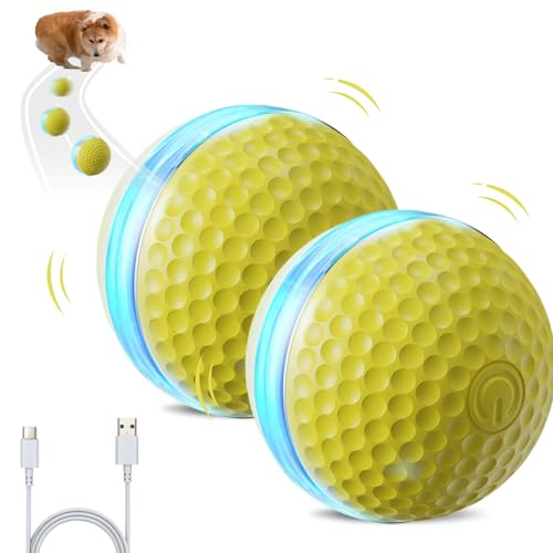 Interaktives Hundespielzeug Ball, 360° Rolling Interactive Dog Toys Dog Ball, 2025 Neu Intelligenzspielzeug für Hunde 2 Modi mit LED Interaktives Katzenspielzeug Selbstbeschäftigung Haustier (Gelb*2) Interaktives Hundespielzeug Ball, 360° Rolling Interactive Dog Toys Dog Ball, 2025 Neu Intelligenzspielzeug für Hunde 2 Modi mit LED Interaktives Katzenspielzeug Selbstbeschäftigung Haustier (Gelb*2) von comepew