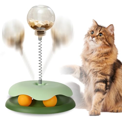 comepew 3 in 1 Interaktives Hundespielzeug, Wackelndes Hunde Leckerli Spielzeug, Futterautomat Spielzeug Futterball Slow Feeder Hund Feeder Ball Snackball Hund Leckerli Ball für Hunde Katzen (Grün) von comepew
