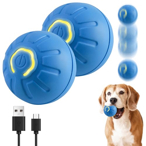 comepew Automatic Rolling Ball Toys, 2024 Neuest Interaktives Katzenspielzeug, Katzenspielzeug Elektrisch Katzenball mit LED-Licht 360°Rollbal Interactive Hunting Cat Toy USB für Katzen Hund (Blau*2) comepew Automatic Rolling Ball Toys, 2024 Neuest Interaktives Katzenspielzeug, Katzenspielzeug Elektrisch Katzenball mit LED-Licht 360°Rollbal Interactive Hunting Cat Toy USB für Katzen Hund (Blau*2) von comepew