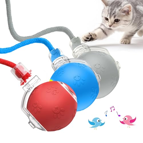 comepew Interaktives Katzenspielzeug, 2025 Neu Katzenspielzeug Selbstbeschäftigung, Chewie Rolling Ball mit Vogelgesang LED 3 Modi Katzenball Elektrisch 360° Rolling Smart Ball für Katzen Hunde (3PC) comepew Interaktives Katzenspielzeug, 2025 Neu Katzenspielzeug Selbstbeschäftigung, Chewie Rolling Ball mit Vogelgesang LED 3 Modi Katzenball Elektrisch 360° Rolling Smart Ball für Katzen Hunde (3PC) von comepew