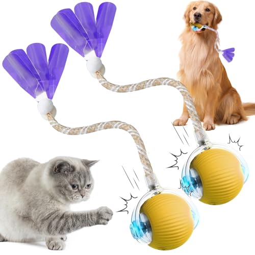 comepew Interaktives Katzenspielzeug Elektrisch, 2025 Neuer Katzenspielzeug Chewie Rolling Ball, Selbstbeschäftigung Interaktives Katzenspielzeug mit Libellenschwanz Unregelmäßige Bewegung (Gelb*2) comepew Interaktives Katzenspielzeug Elektrisch, 2025 Neuer Katzenspielzeug Chewie Rolling Ball, Selbstbeschäftigung Interaktives Katzenspielzeug mit Libellenschwanz Unregelmäßige Bewegung (Gelb*2) von comepew