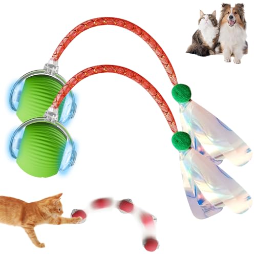 comepew Katzenspielzeug Elektrisch, 2025 Neu Katzenspielzeug Chewie Rolling Ball, Selbstbeschäftigung Interaktives Katzenspielzeug mit Libellenschwanz Unregelmäßige Bewegung Rollender Ball (Grün*2) comepew Katzenspielzeug Elektrisch, 2025 Neu Katzenspielzeug Chewie Rolling Ball, Selbstbeschäftigung Interaktives Katzenspielzeug mit Libellenschwanz Unregelmäßige Bewegung Rollender Ball (Grün*2) von comepew