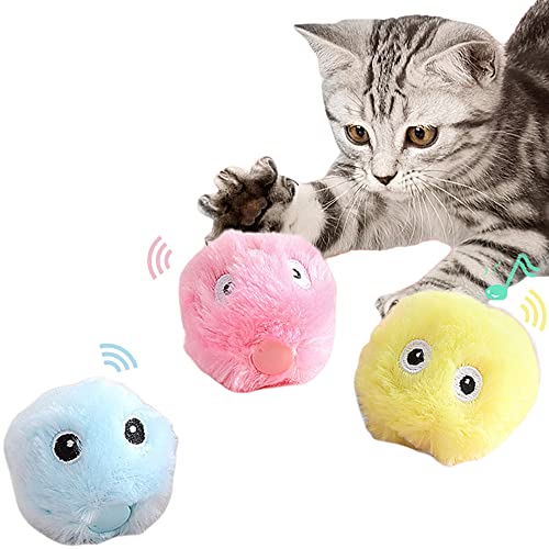 condinggen 3Pcs Haustier Katze Bunte interaktive Ball, Sound Spielzeug Spielen Chase Übung Spielzeug Haustier-Zubehör für Indoor-Katzen von condinggen