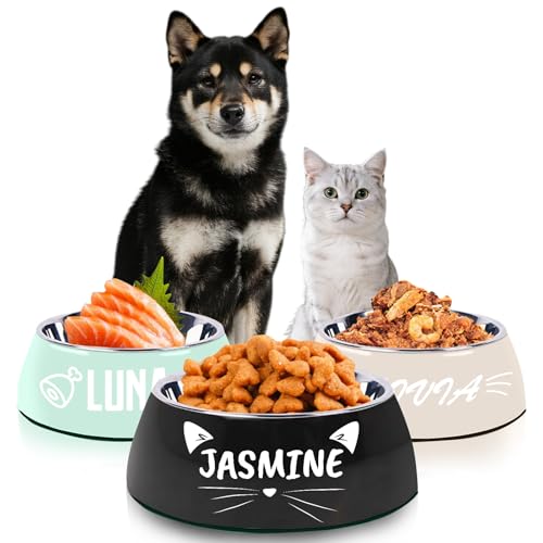 personalisierter Hundenapf mit Namen personalisierter gravierter Napf für Hund & Katze individueller Rutschfester langlebiger süßer Metallnapf personalisierter Hundenapf mit Namen personalisierter gravierter Napf für Hund & Katze individueller Rutschfester langlebiger süßer Metallnapf von coobopet