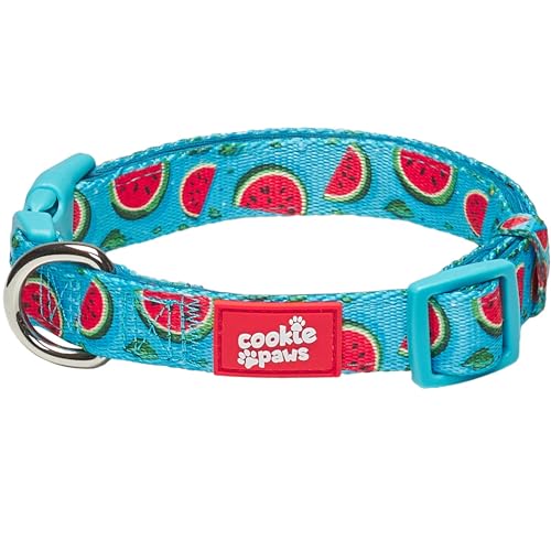 Cookie Paws Hundehalsband aus weichem, Neopren, gepolstert, für mittelgroße Hunde, bequem, verstellbar, mit Schnellverschluss, langlebig, atmungsaktiv, leicht zu reinigen, niedlich, ausgefallen, von cookie paws