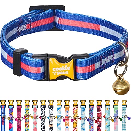 Cookie Paws Katzenhalsband Breakaway mit Glöckchen - Niedliche Katzenhalsbänder für Jungen Katzen und für Mädchen Katzen, Kätzchenhalsband verstellbar, Schnellverschluss-Sicherheitsschnallen | Modern Cookie Paws Katzenhalsband Breakaway mit Glöckchen - Niedliche Katzenhalsbänder für Jungen Katzen und für Mädchen Katzen, Kätzchenhalsband verstellbar, Schnellverschluss-Sicherheitsschnallen | Modern von cookie paws