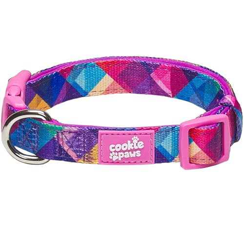 Cookie Paws Weiches Neopren-Hundehalsband, gepolstert, verstellbar, starkes Material und einzigartige Designs, Fraktal, Größe L von cookie paws