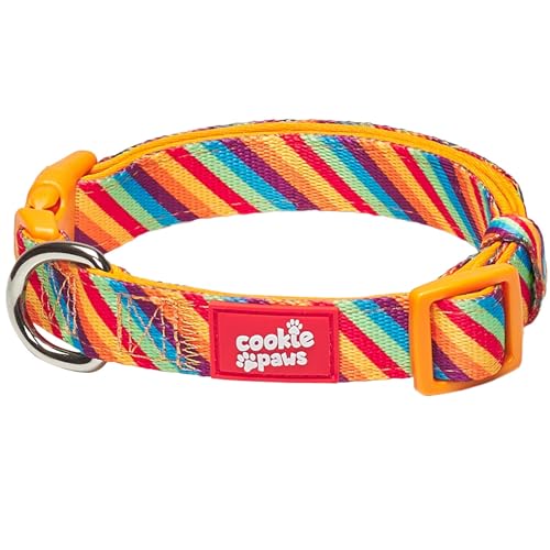 Cookie Paws Weiches Neopren gepolstertes Hundehalsband für mittelgroße Hunde | bequem, verstellbar, Schnellverschluss, langlebig, atmungsaktiv, leicht zu reinigen, niedlich, ausgefallen, geometrisch | von cookie paws