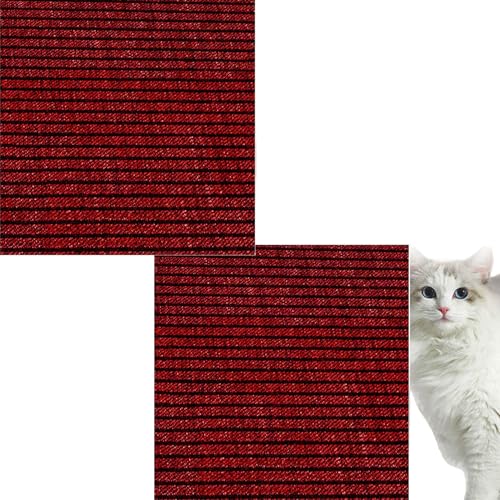 Cat Scratching Mat,DIY Climbing Cat Scratcher Mat,Trimmable Self-Adhesive Carpet Cat Mat Pad,Reusable Cat Couch Protector,for Cat Shelves,Table Leg,Furniture Steps (Red) von cookx