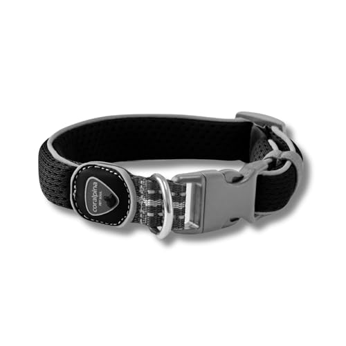 Coralpina - Carezza-Halsband, weich und ergonomisch, mit reflektierenden Kanten und Karabinerhaken aus robustem Kunststoff, Farbe dunkelschwarz, Größe 1 Coralpina - Carezza-Halsband, weich und ergonomisch, mit reflektierenden Kanten und Karabinerhaken aus robustem Kunststoff, Farbe dunkelschwarz, Größe 1 von coralpina