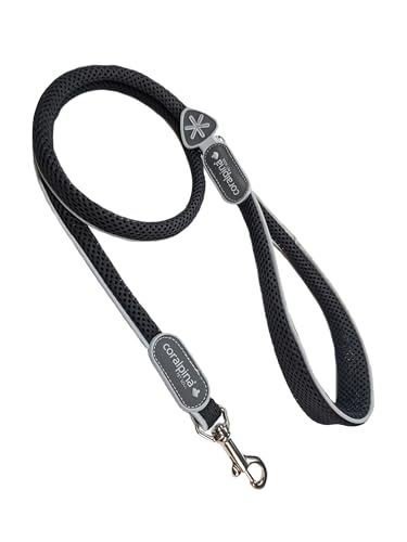 Coralpina - Cinquetorri Hundeleine für Hunde, einfach und robust, mit reflektierenden Teilen und gepolstertem Griff, mit Ring für Beutelhalter, Farbe Dunkelschwarz, Größe 1/3 Coralpina - Cinquetorri Hundeleine für Hunde, einfach und robust, mit reflektierenden Teilen und gepolstertem Griff, mit Ring für Beutelhalter, Farbe Dunkelschwarz, Größe 1/3 von coralpina
