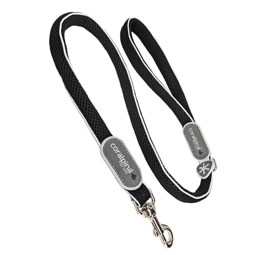 Coralpina - Cinquetorri Hundeleine für Hunde, einfach und robust, mit reflektierenden Teilen und gepolstertem Griff, mit Ring für Beutelhalter, Farbe Dunkelschwarz, Größe 7/8 Coralpina - Cinquetorri Hundeleine für Hunde, einfach und robust, mit reflektierenden Teilen und gepolstertem Griff, mit Ring für Beutelhalter, Farbe Dunkelschwarz, Größe 7/8 von coralpina