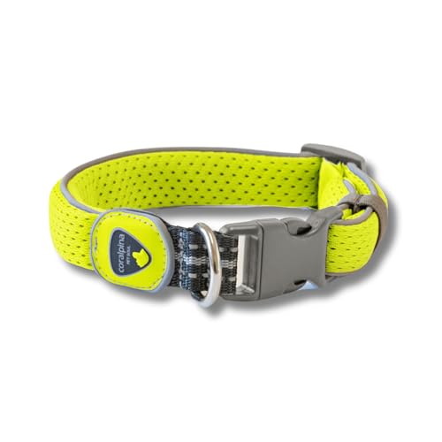 Coralpina - Halsband, weich und ergonomisch, mit reflektierenden Kanten und Karabinerhaken aus robustem Kunststoff, Farbe Neongelb, Größe 1 Coralpina - Halsband, weich und ergonomisch, mit reflektierenden Kanten und Karabinerhaken aus robustem Kunststoff, Farbe Neongelb, Größe 1 von coralpina