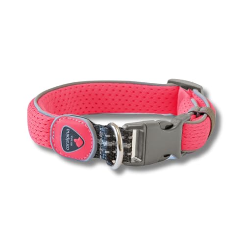 Coralpina - Halsband, weich und ergonomisch, mit reflektierenden Kanten und Karabinerhaken aus robustem Kunststoff, Farbe Neonrosa, Größe 1 Coralpina - Halsband, weich und ergonomisch, mit reflektierenden Kanten und Karabinerhaken aus robustem Kunststoff, Farbe Neonrosa, Größe 1 von coralpina
