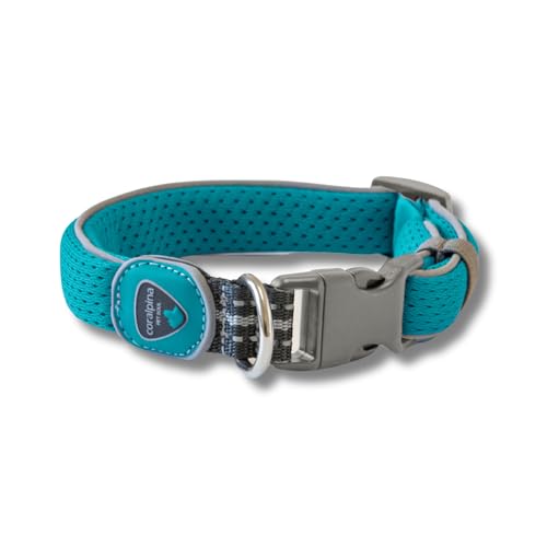 Coralpina - Halsband, weich und ergonomisch, mit reflektierenden Kanten und Karabinerhaken aus robustem Kunststoff, Farbe Türkis, Größe 1 Coralpina - Halsband, weich und ergonomisch, mit reflektierenden Kanten und Karabinerhaken aus robustem Kunststoff, Farbe Türkis, Größe 1 von coralpina