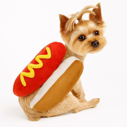 Hot-Dog Kostüm für Hunde – Süßes Haustierkostüm für Dackel und Co. – Tierverkleidung – Hotdog Wiener von corimori