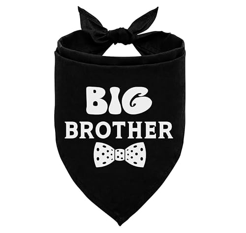 Big Brother Hundehalstuch, Hund Schwangerschaft Ankündigung, Geschenk für Hundeliebhaber, Hundehalstuch für kleine mittelgroße große Hunde, schwarzes Hundehalstuch, Big Brother Hunde-Shirt, Hundeschal Big Brother Hundehalstuch, Hund Schwangerschaft Ankündigung, Geschenk für Hundeliebhaber, Hundehalstuch für kleine mittelgroße große Hunde, schwarzes Hundehalstuch, Big Brother Hunde-Shirt, Hundeschal von corner wind