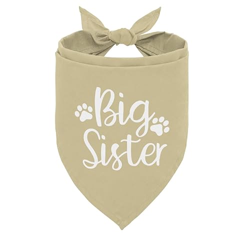 Big Sister Dog Schwangerschaftsankündigung Shirt & Bandana Geschenk – Gender Reveal Triangel Lätzchen Zubehör (B5) von corner wind