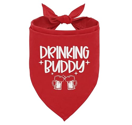 Drinking Buddy Hundehalstuch, lustiges niedliches Hundehalstuch, Dreieckstuch für Haustiere, Hunde, rotes Hundehalstuch, Hundehalstuch, für kleine, mittelgroße und große Hunde, Geschenk für Drinking Buddy Hundehalstuch, lustiges niedliches Hundehalstuch, Dreieckstuch für Haustiere, Hunde, rotes Hundehalstuch, Hundehalstuch, für kleine, mittelgroße und große Hunde, Geschenk für von corner wind