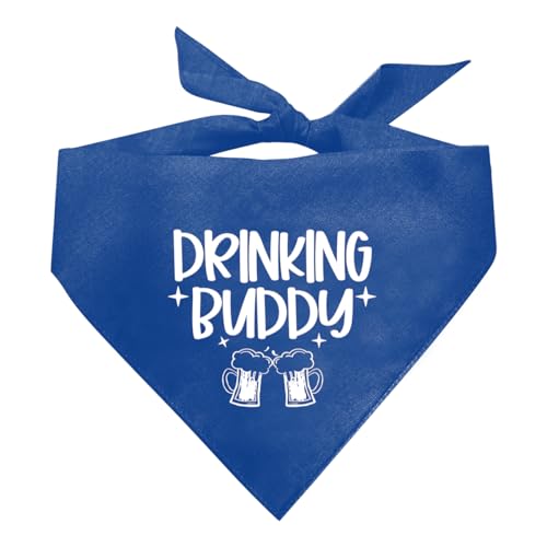 Drinking Buddy Hundehalstuch, lustiges süßes Hundehalstuch, Haustier-Hunde-Dreieckstuch, blaues Hundehalstuch, Hundehalstuch, Hundehalstuch für kleine, mittelgroße und große Hunde, Geschenk für von corner wind